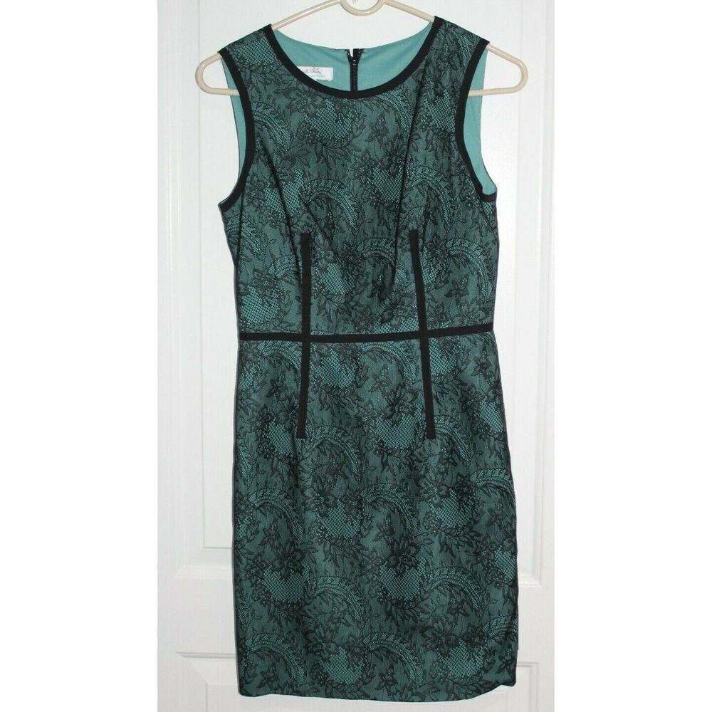 Ivy + Blu Maggy Boutique Black Overlay Teal Sleeveless Dress Size Women's 2